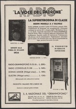 Radio Grammofoni "La voce del padrone"  pubblicità
