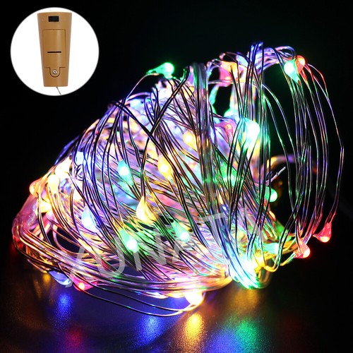 20 LED Wine Bottle Silver Wire Fairy String light bulb Cork Festival Party Decor - Picture 11 of 21