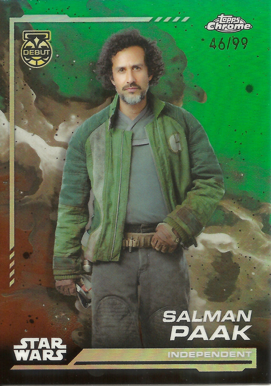 2024 Topps Star Wars Chrome - 93 Salman Paak (Kashyyyk Green Refractor) 46/99