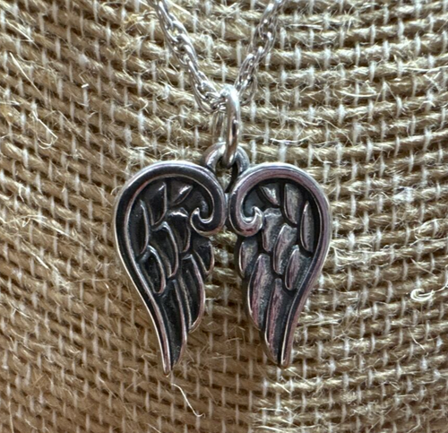 James Avery Sterlingsilber ENGELFLÜGEL Anhänger auf Sterlingsilber Halskette