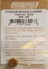76246 REDDING TITANIUM NITRIDE .246 NECK SIZE BUSHING - BRAND NEW - FREE SHIP
