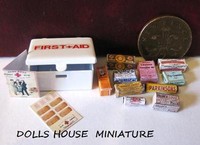 Vintage Style First Aid Tin Dolls House Miniature Vintage Style First Aid Tin Dolls House Miniature