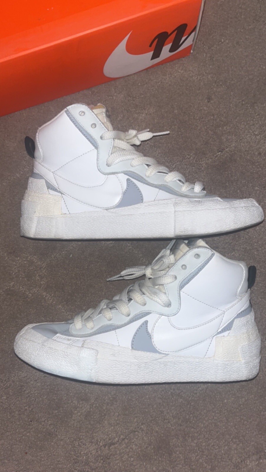 SACAI X NIKE Taglia 8 5 Nike Blazer Mid x Sacai bianco grigio 2019