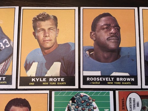 ๐1961 Topps Football New York Giants 9 Card Lot Conerly, Triplett R Brown ๐ - Picture 3 of 12