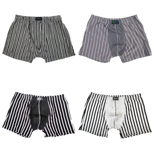 5 Pack Mens Magic Underwear 95% Cotton Elastic Trunk Boxer Striped Underwear - A - Picture 2 of 32
