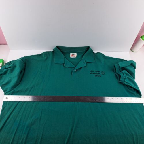 Vintage Narcotics Anonymous Polo Shirt Mens 2XL XXL Green S/S NA Hanes 2000 Y2K - Picture 13 of 19
