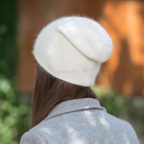 AU Rabbit fur Wool Beanie Hat For Women Solid Winter Cashmere Skullies Warm Cap - Picture 2 of 16