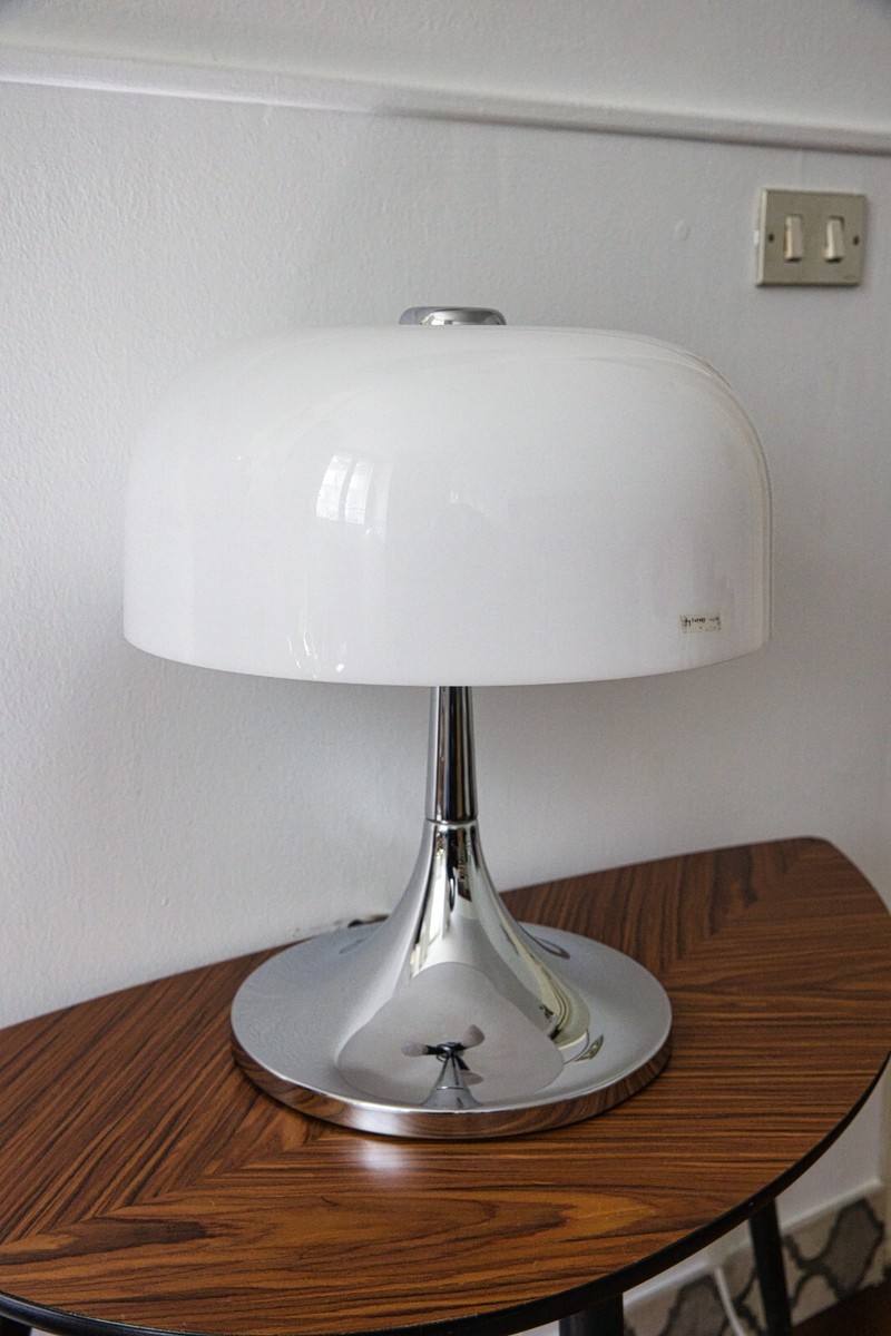 Rare 70s HARVEY GUZZINI Acrylic Mushroom Table Lamp 4011 MEDUSA by