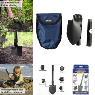 Multi-Function Foldable Shovel   Compact Survival Tool with Carrying Case