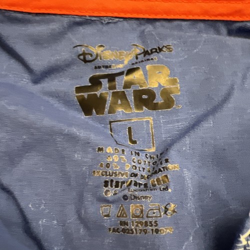 Star Wars Shirt Mens Large Blue Short Sleeve Button Up - Picture 2 of 8