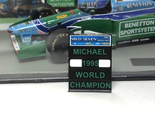 Pitboard 1:43/1:18 (Pizarra F1) / Schumacher (Benetton) 1995 World Champion - Imagen 4 de 9
