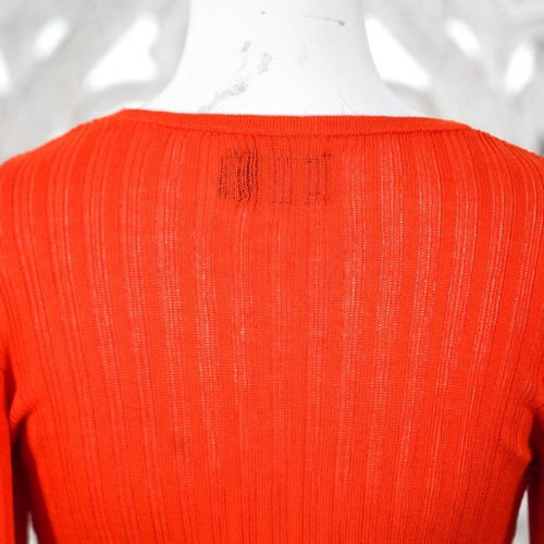 ASOS DESIGN Women's Ribbed Knit Sweater Top UK10/US6 Bright Orange, Long Sleeve - Picture 9 of 10