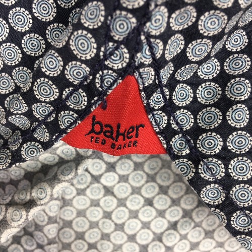 Ted Baker Shirt Button Up Kids 12 Long Sleeve Dot Contrast Cuff Blue Preppy - Picture 5 of 11