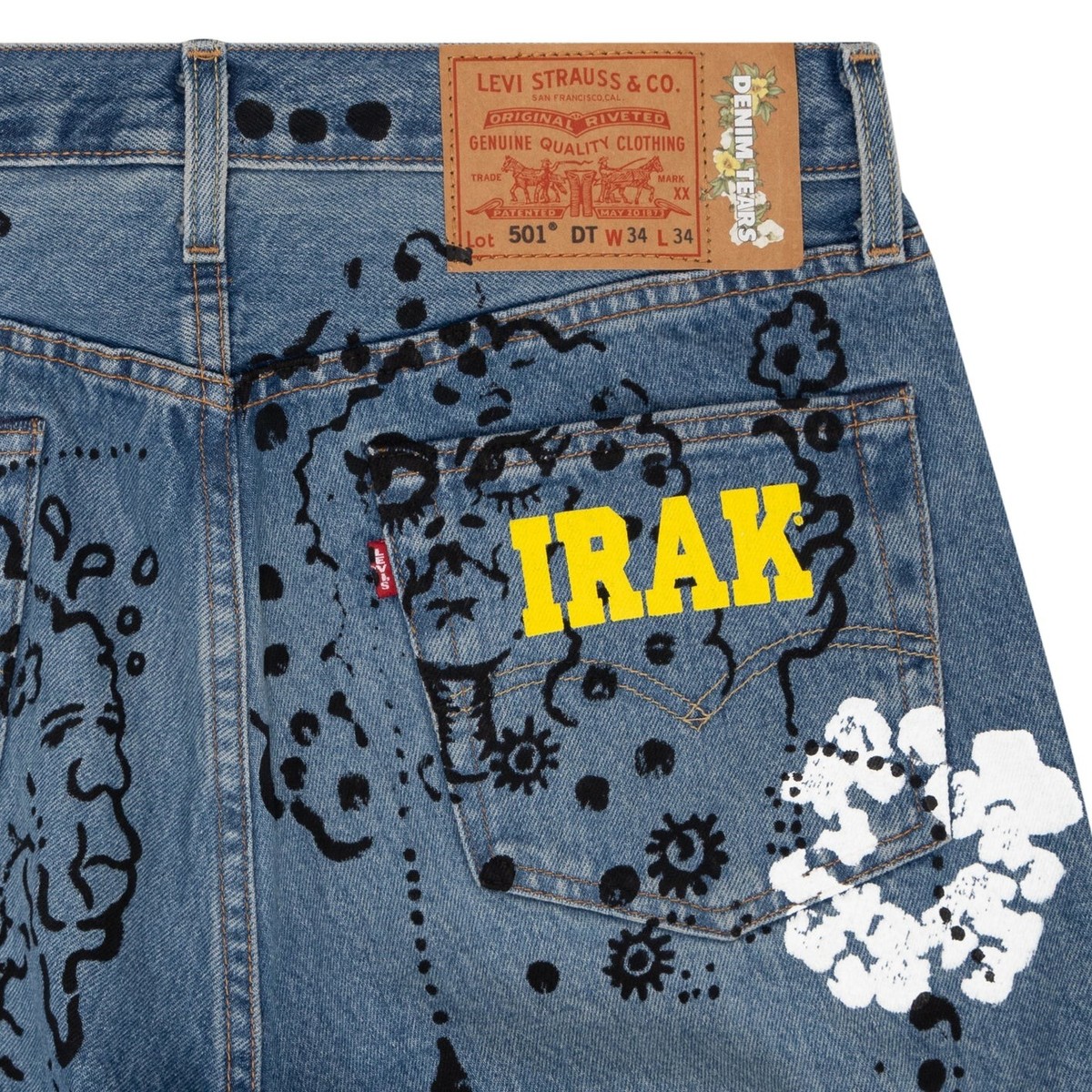 【美品】denim tears 501 Denim Tears Bust Down Tears 501 Jeans Light Wash Men's