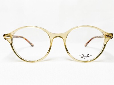 NEW Ray Ban RB7118 8021 Unisex Transparent Yellow Round Eyeglasses Frames 50/19
