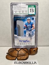 2019 Panini Origins TJ Hockenson RC Jumbo Patch Auto #121 CSG NM+ 7.5 Subgraded