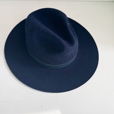 NEW! Rare  rancher Wyeth soft wool navy hat Wyeth Navy Blue Wool Felt Rancher Hat OS | eBay main image 2