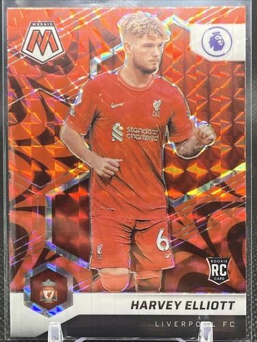 2021-22 Panini Mosaic Premier League Soccer HARVEY ELLIOTT RC REACTIVE RED #173 