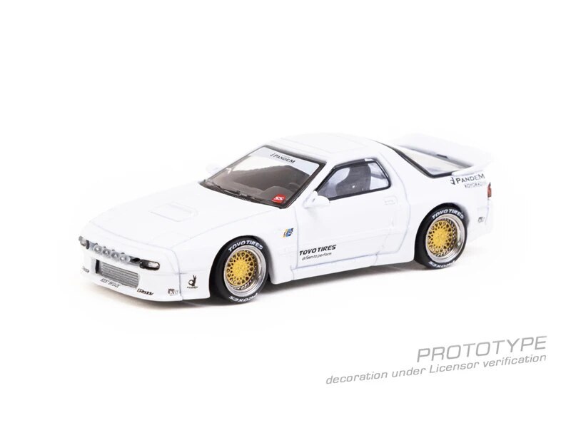 Tarmac Works x TOYOTIRES 1:64 Pandem Mazda RX-7 FC3S White
