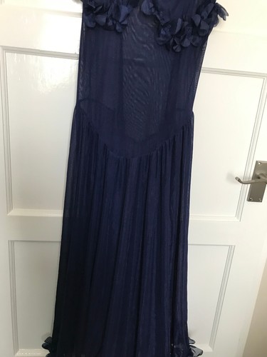 Sheer Babydoll Nightie Chemise UK 10 Chiffon Flouncy Blue Floral Sexy Nightdress - Picture 3 of 7