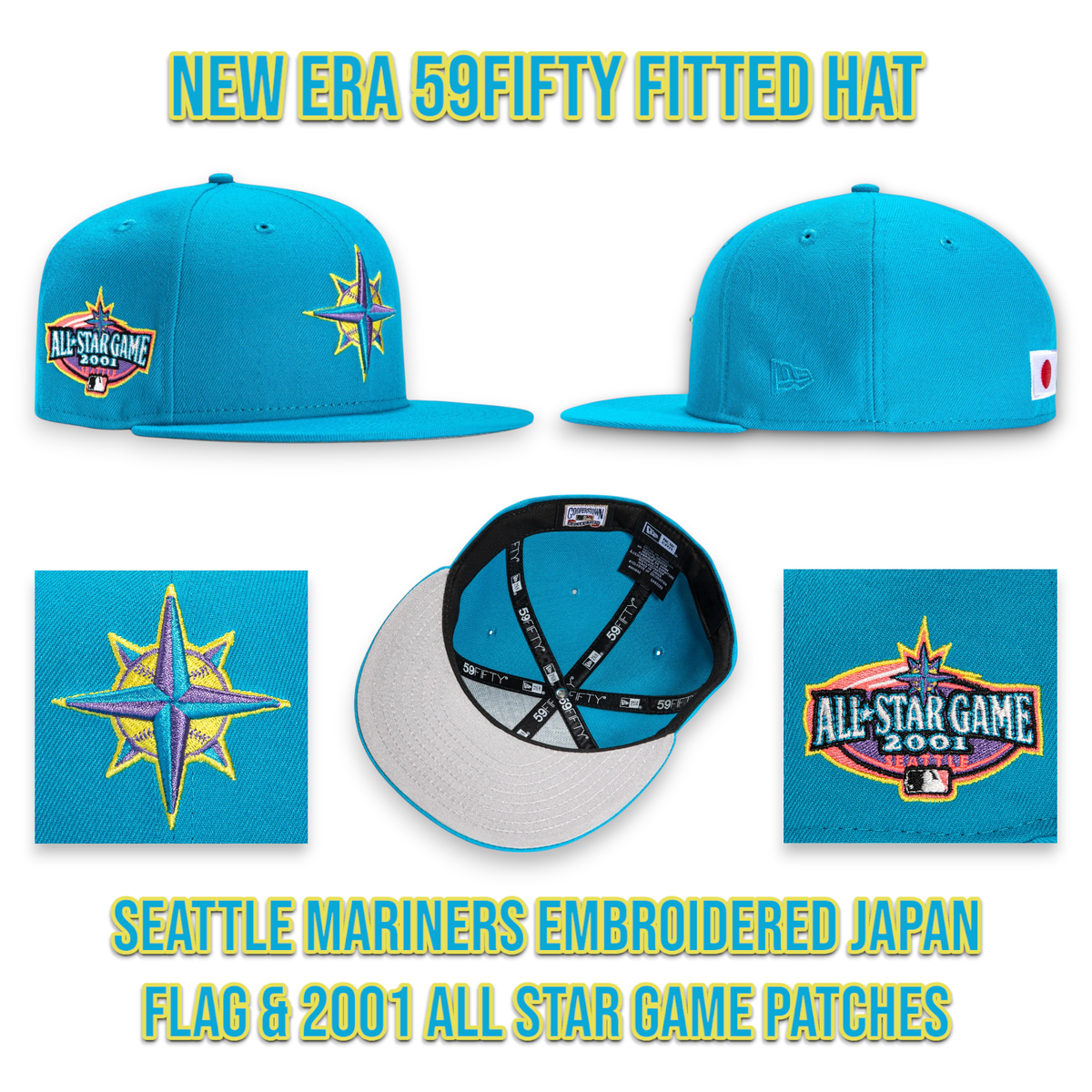 New Era Seattle Mariners 59FIFTY Fitted Hat Embroidered JPN