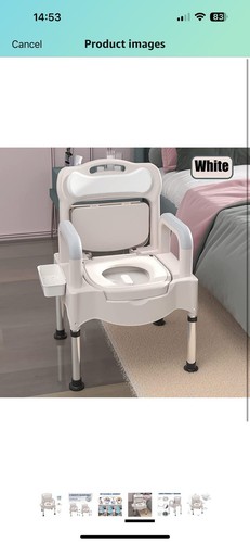 Bedside Commodes, Bedside Toilet,Height Adjustable Adult Potty Chair for Seniors - Picture 4 of 7