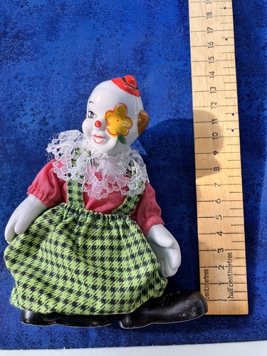 Vintage Clown Doll Ceramic Porcelain Head Hands Feet Flower Eye 13.5cm H Painted - Picture 8 of 12