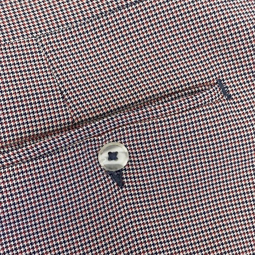 Vtg Haggar Men Blue Red Houndstooth DISCO Pants GOLF Slacks MoD RETRO Trousers - Picture 4 of 4