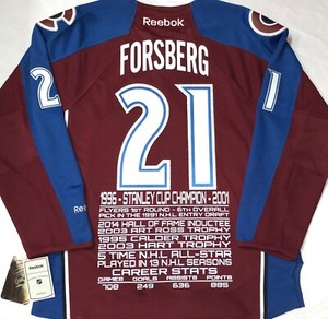 forsberg avalanche jersey
