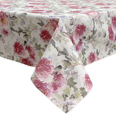 Clouds of Fabric Flower Tablecloth x12 Demeter Beige 140x240 6008