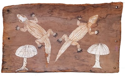 1970's ABORIGINAL ARTWORK ORIGINAL MYSTERY ARTIST SACRED DREAMTIME CREATURES