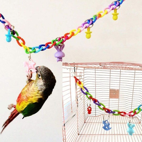 12pcs Parrot Toys Set Metal Rope Small Ladder Stand Budgie Cockatiel Cage Bird - Picture 4 of 9