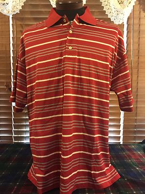 Men's NEW GREG NORMAN L Large Burgundy SS 3 Button Polo Shirt