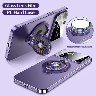 For iPhone 16 15 Pro Max 14 13 Pro Mag Safe Magnetic Lens Shockproof Case Cover