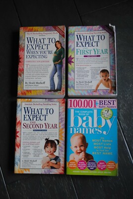 What to Expect When You're Expecting 4 Book Lot First Year, Second Year, Names