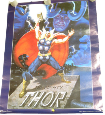 ROLLED VINTAGE 1989 THE MIGHTY THOR MARVEL COMICS 22X28 POSTER OSP DANIEL HORNE