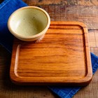 10" Square Teak Wood Chip 'n' Dip Board Dolphin Handcrafted Thailand in Box EXC