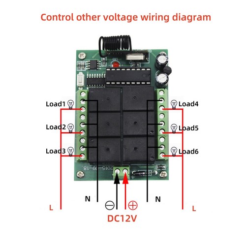 DC12V 6-Channel Relay RF Wireless Remote Control Switch Transmitter Receiver Set - Picture 3 of 8