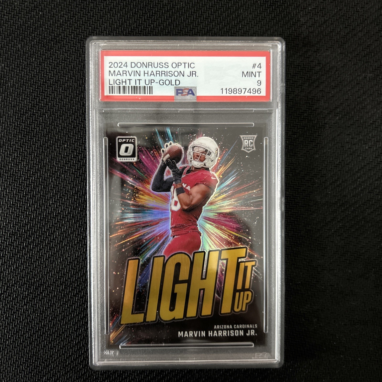 Marvin Harrison Jr. Panini Donruss Optic Light It Up #4 Gold