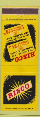 Matchbook Cover - Risco San Gabriel Glendale CA