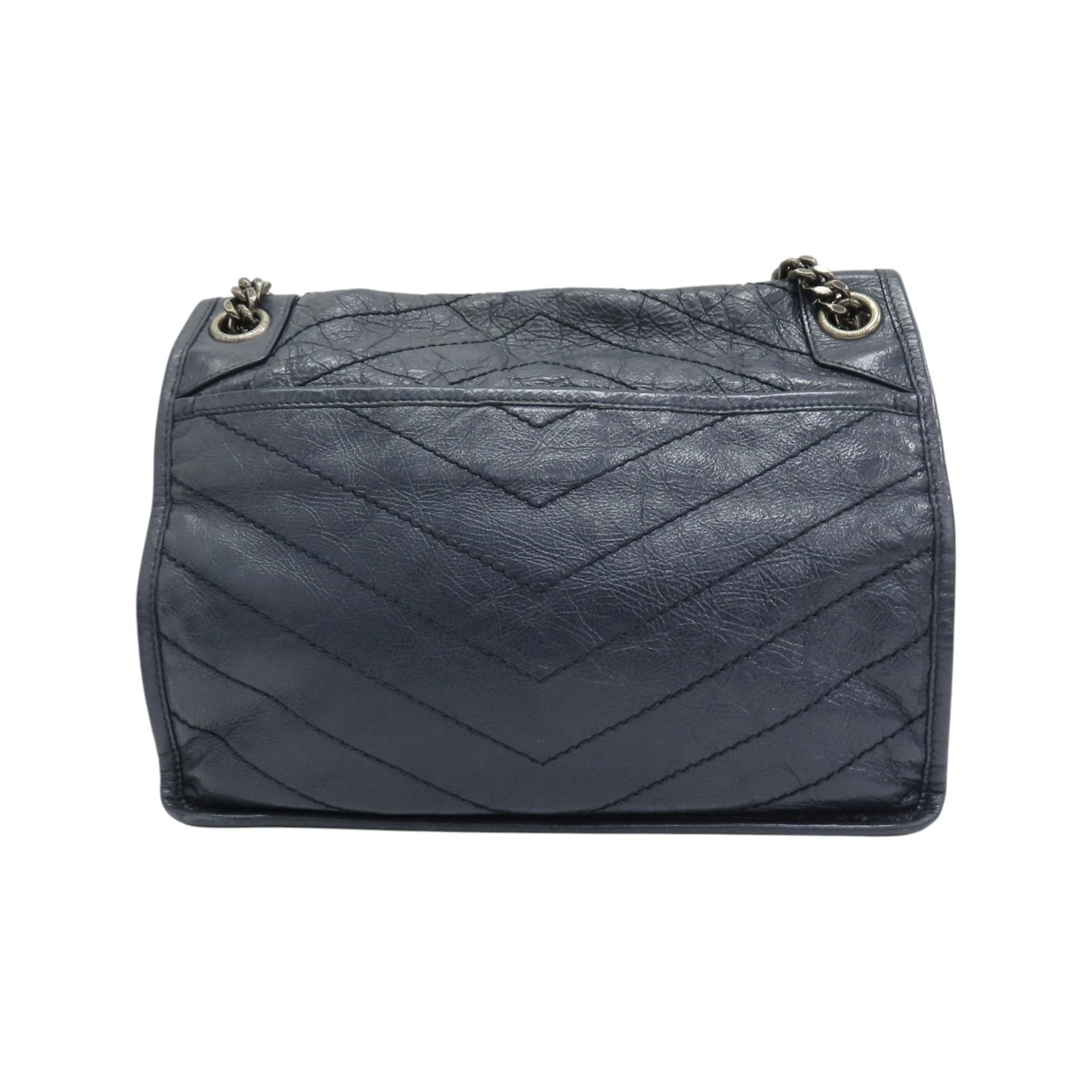 Borsa a tracolla SAINT LAURENT Niki bambino pelle di vitello blu