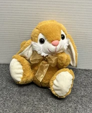 Old East Main Easter Bunny Rabbit 7" Plush Tan Brown Bow with Tag