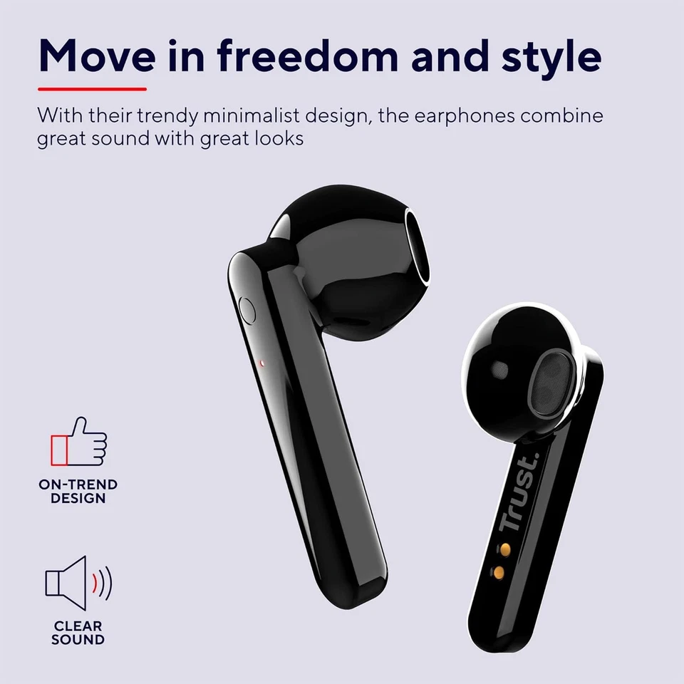 Trust Mobile Primo Touch Bluetooth Wireless Earphones, In Ear Headphones, On-tre - Imagen 4 de 4