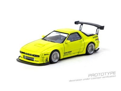 Tarmac Works 1/64 Pandem Mazda RX-7 FC3S Yellow Diecast Model Car