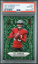 2025 Panini Donruss Elite #107 Tez Johnson Green Disco RC PSA 10 Pop 1!