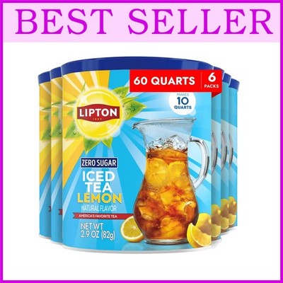 Zero Sugar Lemon Iced Tea Mix, 6 Canisters, Makes 60 Quarts