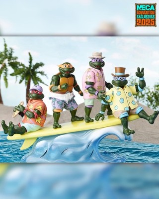   NECA TMNT Teenage Mutant Ninja Turtles Bodacious Beach Bros 4-Pack SDCC 2025