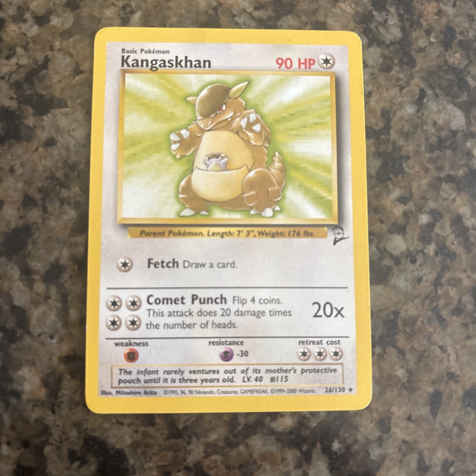 Pokemon Kangaskhan 26/130 WotC Base Set 2 Regular Rare LP