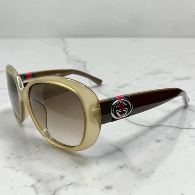GUCCI Sunglasses Interlocking GG Sherry Line Brown Khaki Gradient