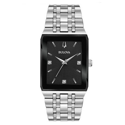 Bulova Quadra Men's Black Dial Quartz Watch 96D145